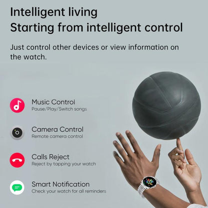 H78 1.43 inch AMOLED Screen Health & Fitness Smart Watch IP67 Waterproof Support BT Call(Silver Milanese) - Smart Watches by buy2fix | Online Shopping UK | buy2fix