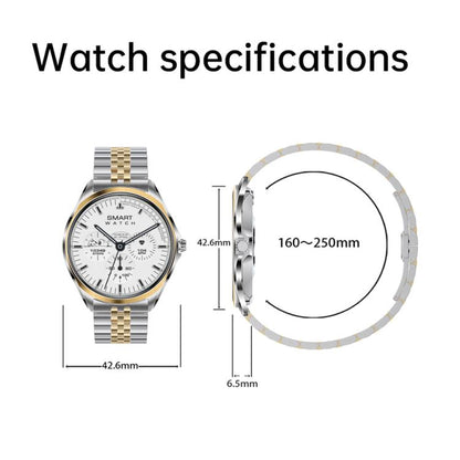 H78 1.43 inch AMOLED Screen Health & Fitness Smart Watch IP67 Waterproof Support BT Call(Silver Milanese) - Smart Watches by buy2fix | Online Shopping UK | buy2fix