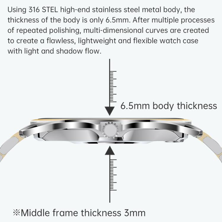 H78 1.43 inch AMOLED Screen Health & Fitness Smart Watch IP67 Waterproof Support BT Call(Gold Shell Brown Leather) - Smart Watches by buy2fix | Online Shopping UK | buy2fix