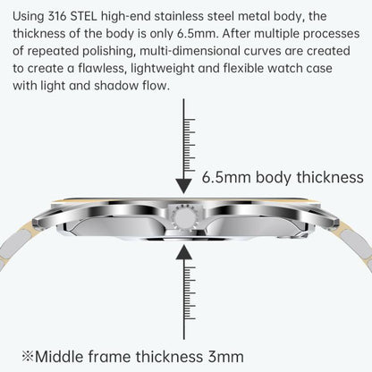 H78 1.43 inch AMOLED Screen Health & Fitness Smart Watch IP67 Waterproof Support BT Call(Silver Milanese) - Smart Watches by buy2fix | Online Shopping UK | buy2fix