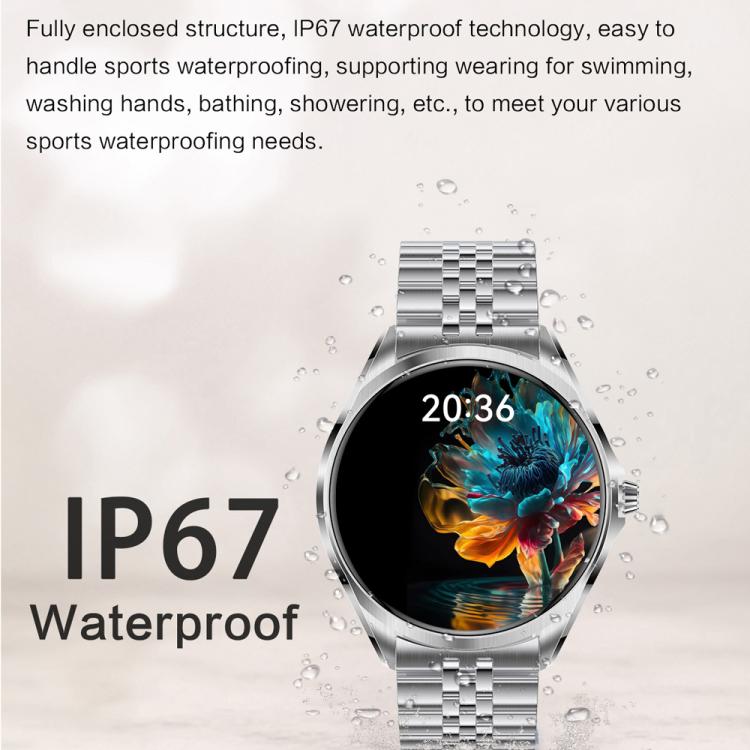 H78 1.43 inch AMOLED Screen Health & Fitness Smart Watch IP67 Waterproof Support BT Call(Silver Shell Green Leather) - Smart Watches by buy2fix | Online Shopping UK | buy2fix