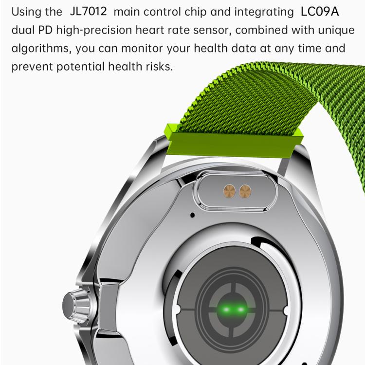 H78 1.43 inch AMOLED Screen Health & Fitness Smart Watch IP67 Waterproof Support BT Call(Gold Shell Green Leather) - Smart Watches by buy2fix | Online Shopping UK | buy2fix