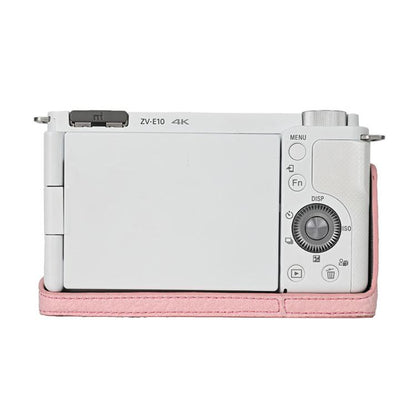 For Sony ZV-E10 Litchi Texture PU Leather Camera Half Case Base(Pink) - Half Case by buy2fix | Online Shopping UK | buy2fix