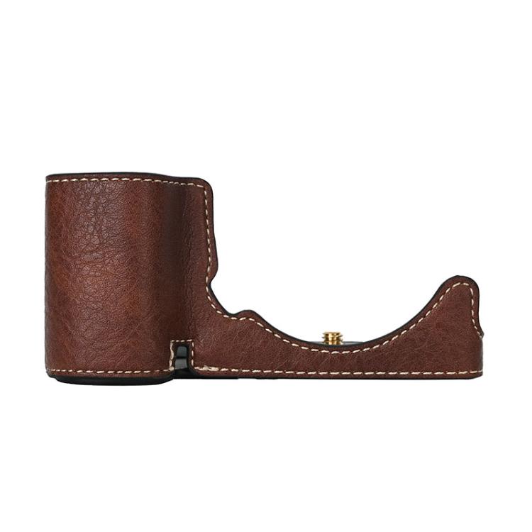 For Sony ZV-E10 Litchi Texture PU Leather Camera Half Case Base(Coffee) - Half Case by buy2fix | Online Shopping UK | buy2fix