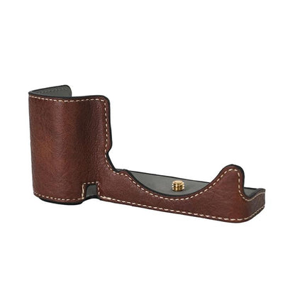 For Sony ZV-E10 Litchi Texture PU Leather Camera Half Case Base(Coffee) - Half Case by buy2fix | Online Shopping UK | buy2fix