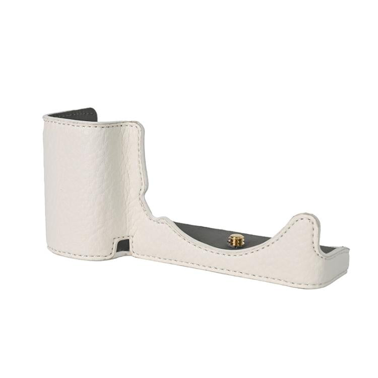 For Sony ZV-E10 Litchi Texture PU Leather Camera Half Case Base(White) - Half Case by buy2fix | Online Shopping UK | buy2fix