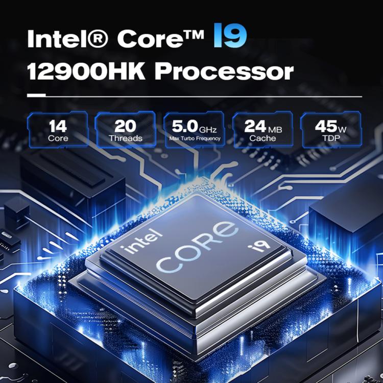 GXMO GH9 Windows 11 Mini PC, Intel Core i9 12900HK Processor, Specification:32GB+1TB(UK Plug) - Windows Mini PCs by GXMO | Online Shopping UK | buy2fix