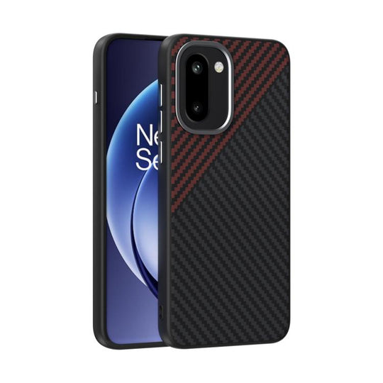 For OnePlus 15R / Ace 6T ABEEL C Carbon Fiber Series 6D Micro Relief MagSafe Phone Case(Black Red)