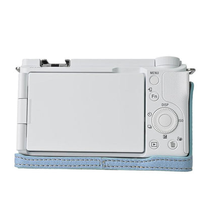 For Sony Alpha ZV-E10 II / ZV-E10M2 Litchi Texture PU Leather Camera Half Case Base(Blue) - Half Case by buy2fix | Online Shopping UK | buy2fix