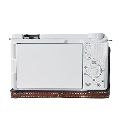 For Sony Alpha ZV-E10 II / ZV-E10M2 Litchi Texture PU Leather Camera Half Case Base(Coffee) - Half Case by buy2fix | Online Shopping UK | buy2fix
