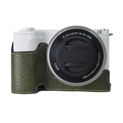 For Sony Alpha ZV-E10 II / ZV-E10M2 Litchi Texture PU Leather Camera Half Case Base(Green) - Half Case by buy2fix | Online Shopping UK | buy2fix