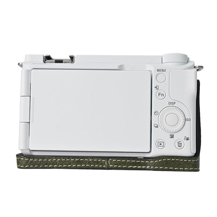 For Sony Alpha ZV-E10 II / ZV-E10M2 Litchi Texture PU Leather Camera Half Case Base(Green) - Half Case by buy2fix | Online Shopping UK | buy2fix