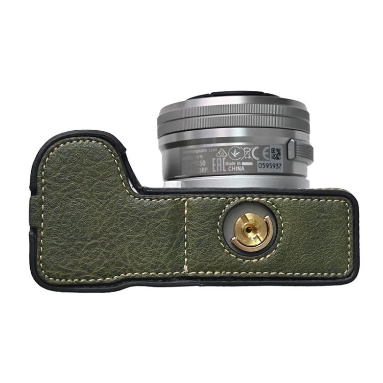 For Sony Alpha ZV-E10 II / ZV-E10M2 Litchi Texture PU Leather Camera Half Case Base(Green) - Half Case by buy2fix | Online Shopping UK | buy2fix