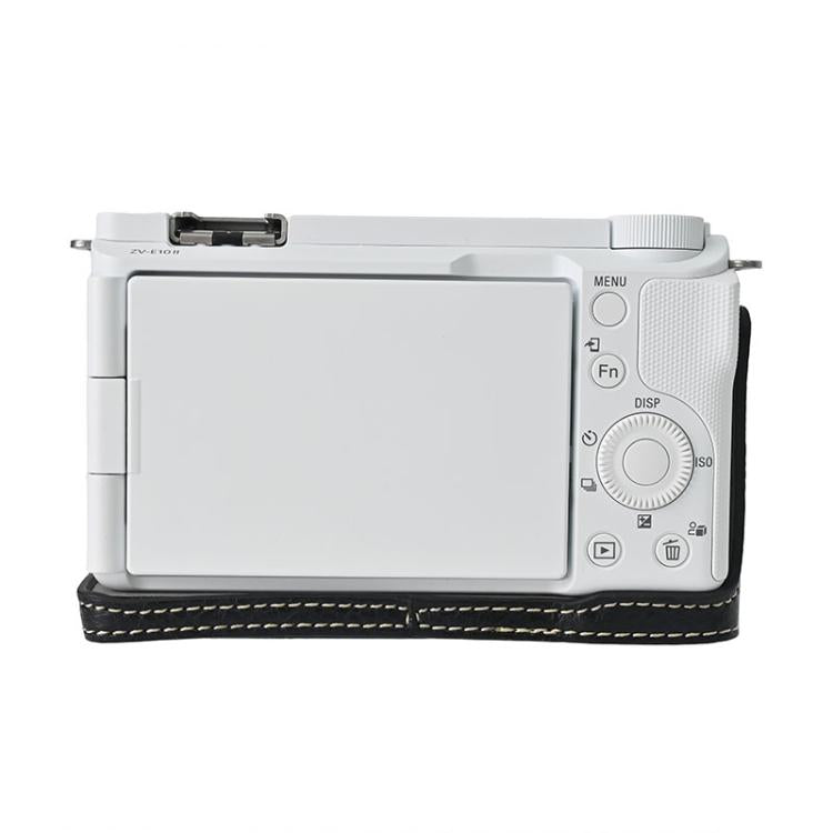 For Sony Alpha ZV-E10 II / ZV-E10M2 Litchi Texture PU Leather Camera Half Case Base(Black) - Half Case by buy2fix | Online Shopping UK | buy2fix