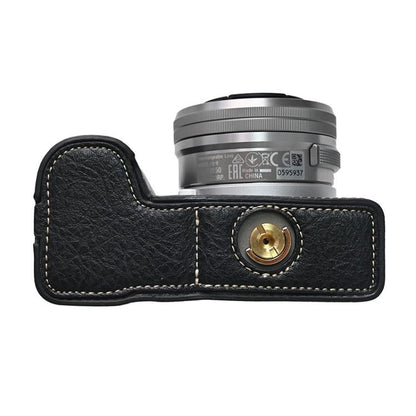 For Sony Alpha ZV-E10 II / ZV-E10M2 Litchi Texture PU Leather Camera Half Case Base(Black) - Half Case by buy2fix | Online Shopping UK | buy2fix