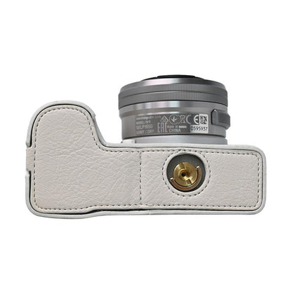 For Sony Alpha ZV-E10 II / ZV-E10M2 Litchi Texture PU Leather Camera Half Case Base(White) - Half Case by buy2fix | Online Shopping UK | buy2fix