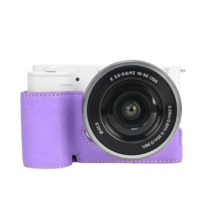 For Sony Alpha ZV-E10 II / ZV-E10M2 Litchi Texture PU Leather Camera Half Case Base(Purple) - Half Case by buy2fix | Online Shopping UK | buy2fix