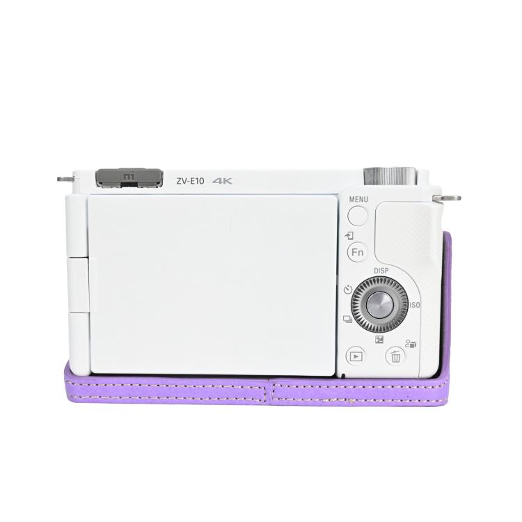 For Sony Alpha ZV-E10 II / ZV-E10M2 Litchi Texture PU Leather Camera Half Case Base(Purple) - Half Case by buy2fix | Online Shopping UK | buy2fix