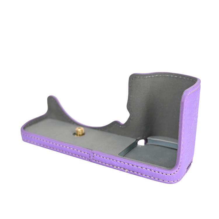 For Sony Alpha ZV-E10 II / ZV-E10M2 Litchi Texture PU Leather Camera Half Case Base(Purple) - Half Case by buy2fix | Online Shopping UK | buy2fix