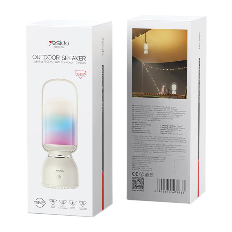 Yesido YSW26 Outdoor LED Light Wireless Bluetooth Speaker(Beige) - Desktop Speaker by Yesido | Online Shopping UK | buy2fix