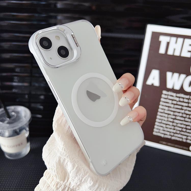 For iPhone 16 Ultra-thin Transparent MagSafe Magnetic Frameless Lens Holder Phone Case - iPhone 16 Cases by buy2fix | Online Shopping UK | buy2fix