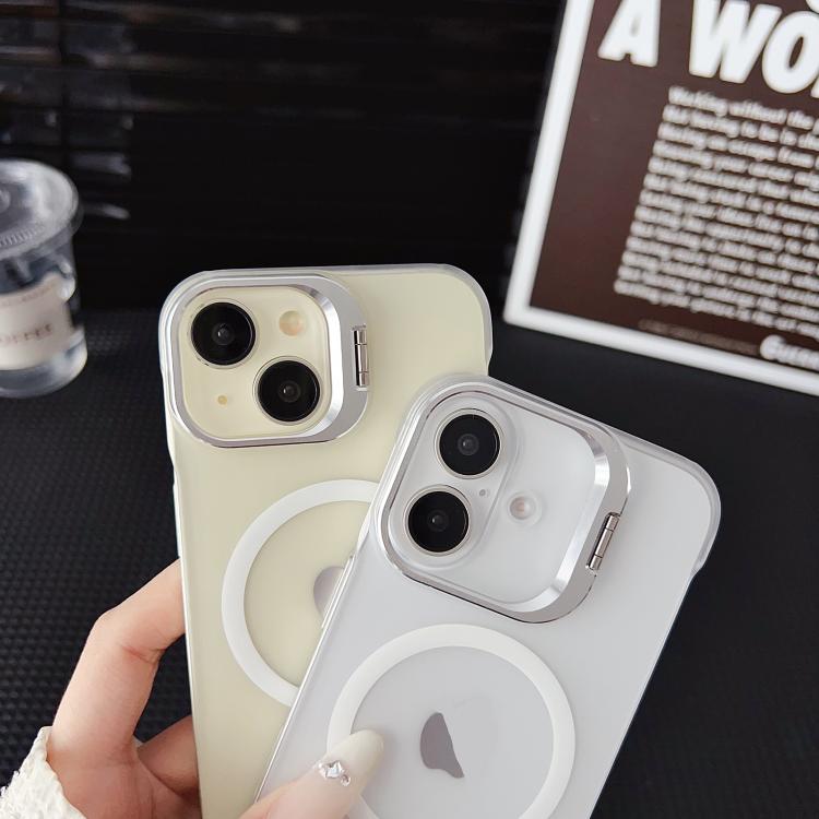 For iPhone 16 Ultra-thin Transparent MagSafe Magnetic Frameless Lens Holder Phone Case - iPhone 16 Cases by buy2fix | Online Shopping UK | buy2fix