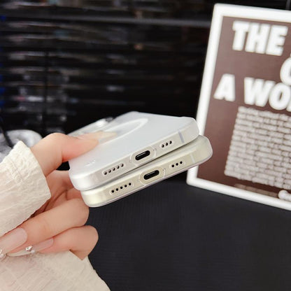 For iPhone 14 / 13 Ultra-thin Transparent MagSafe Magnetic Frameless Lens Holder Phone Case - iPhone 14 Cases by buy2fix | Online Shopping UK | buy2fix