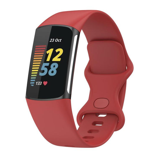 For Fitbit Charge 6 / 5 xDfind Silicone Watch Band, Size:S(Official Red) - Watch Bands by xDfind | Online Shopping UK | buy2fix