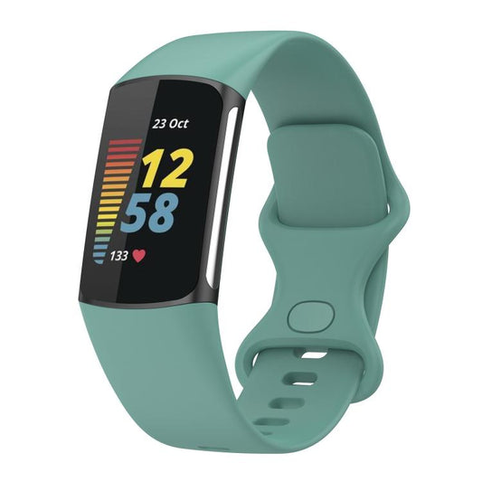 For Fitbit Charge 6 / 5 xDfind Silicone Watch Band, Size:L(Pine Needle Green) - Watch Bands by xDfind | Online Shopping UK | buy2fix