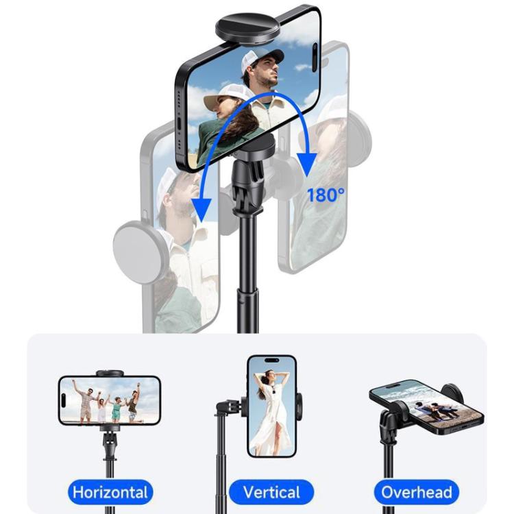 TT01 1.77m All-in-one Auto Pop Open Tripod Magnetic Remote Selfie Stick(Black) - Selfie Sticks by buy2fix | Online Shopping UK | buy2fix