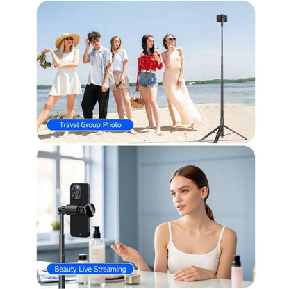 TT01 1.77m All-in-one Auto Pop Open Tripod Magnetic Remote Selfie Stick(Black) - Selfie Sticks by buy2fix | Online Shopping UK | buy2fix