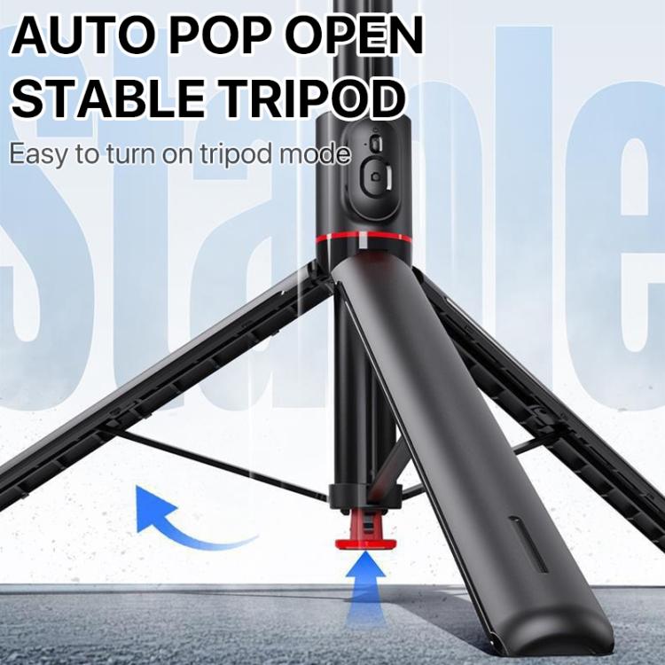 TT01 1.77m All-in-one Auto Pop Open Tripod Magnetic Remote Selfie Stick(Black) - Selfie Sticks by buy2fix | Online Shopping UK | buy2fix