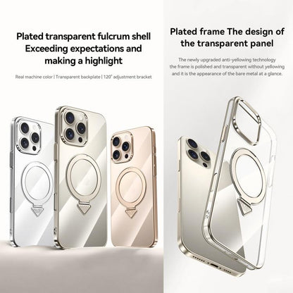 For iPhone 16 Plus SULADA Electroplated Transparent MagSafe Holder Phone Case(Grey) - iPhone 16 Plus Cases by SULADA | Online Shopping UK | buy2fix