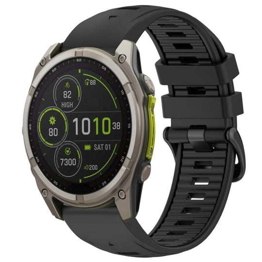 For Garmin 22mm xDfind Dual Color Quick Release Steel Buckle Silicone Watch Band(Black)