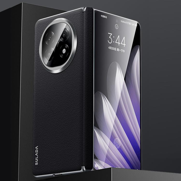 For OPPO Find N5 SULADA Frameless Top Layer Cowhide Leather Hybrid PC Phone Case(Black) - Find N5 Cases by SULADA | Online Shopping UK | buy2fix