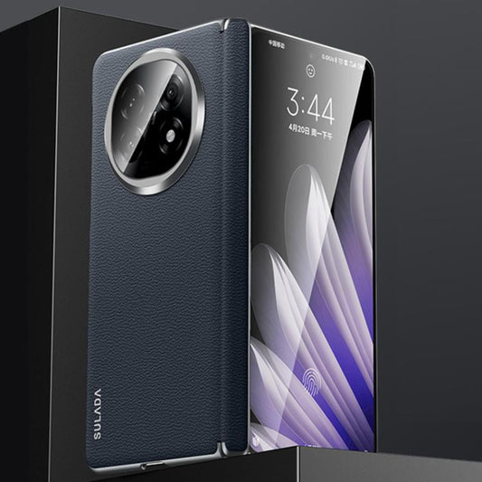 For OPPO Find N5 SULADA Frameless Top Layer Cowhide Leather Hybrid PC Phone Case(Blue) - Find N5 Cases by SULADA | Online Shopping UK | buy2fix