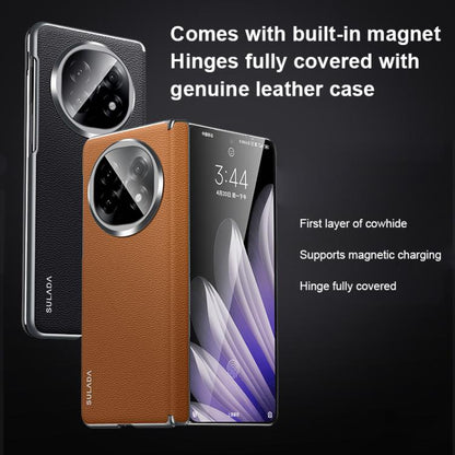 For OPPO Find N5 SULADA Frameless Top Layer Cowhide Leather Hybrid PC Phone Case(Purple) - Find N5 Cases by SULADA | Online Shopping UK | buy2fix