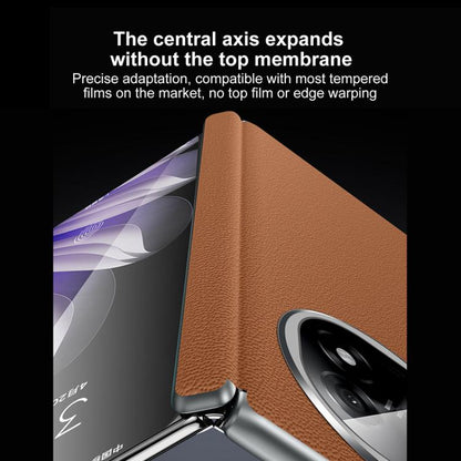 For OPPO Find N5 SULADA Frameless Top Layer Cowhide Leather Hybrid PC Phone Case(Brown) - Find N5 Cases by SULADA | Online Shopping UK | buy2fix