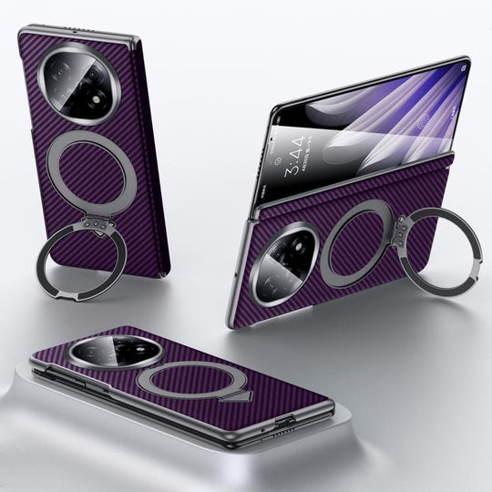 For OPPO Find N5 SULADA Kevlar Texture MagSafe Magnetic Holder Phone Case(Purple)