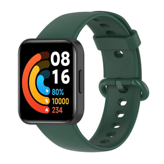 For Redmi Watch 2 xDfind Solid Color Silicone Watch Band(Dark Green)