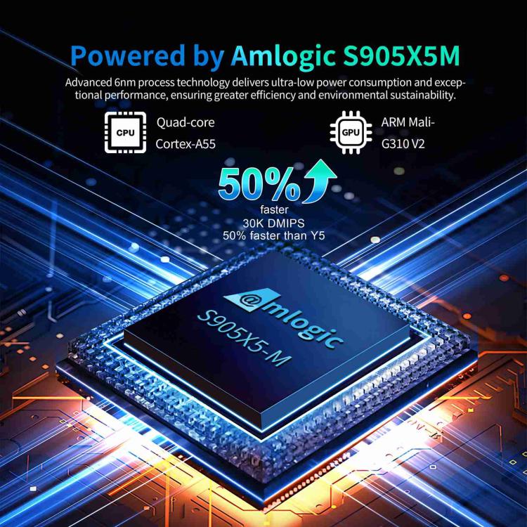 X96 M200 YB951 Android 14.0 Smart TV Box, 4GB+64GB, Amlogic S905X5M Quad-core ARM Cortex A55(UK Plug) - Amlogic S905 by buy2fix | Online Shopping UK | buy2fix