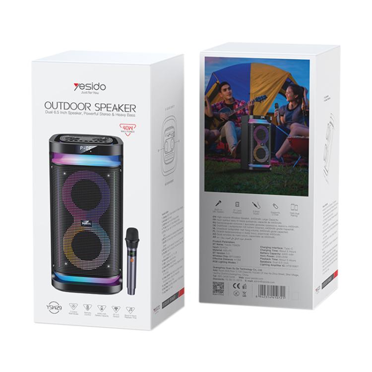 Yesido YSW29 Outdoor Ambient Light Digital Bluetooth Speaker with Microphone(Black) - Desktop Speaker by Yesido | Online Shopping UK | buy2fix