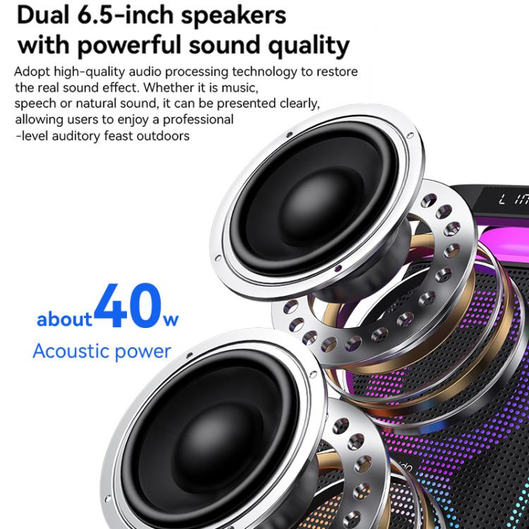 Yesido YSW29 Outdoor Ambient Light Digital Bluetooth Speaker with Microphone(Black) - Desktop Speaker by Yesido | Online Shopping UK | buy2fix