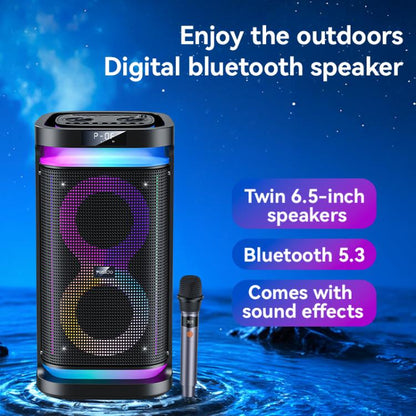 Yesido YSW29 Outdoor Ambient Light Digital Bluetooth Speaker with Microphone(Black) - Desktop Speaker by Yesido | Online Shopping UK | buy2fix