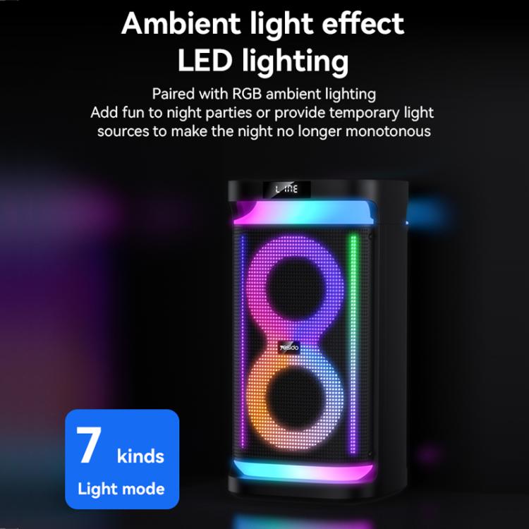 Yesido YSW29 Outdoor Ambient Light Digital Bluetooth Speaker with Microphone(Black) - Desktop Speaker by Yesido | Online Shopping UK | buy2fix