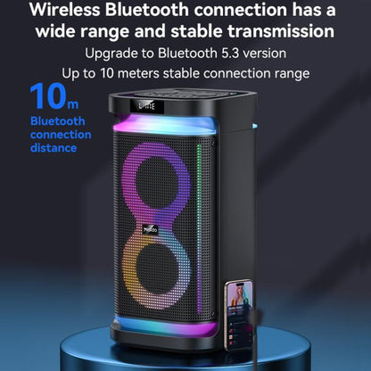 Yesido YSW29 Outdoor Ambient Light Digital Bluetooth Speaker with Microphone(Black) - Desktop Speaker by Yesido | Online Shopping UK | buy2fix