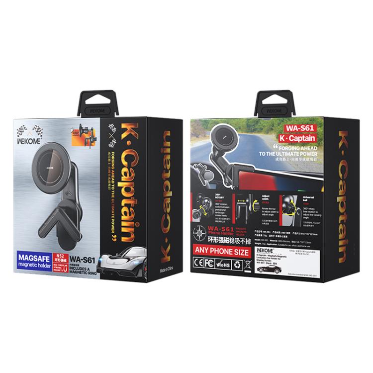 WK WA-S61 Car Display Screen MagSafe Floating Phone Holder(Black) - Universal Car Holders by WK | Online Shopping UK | buy2fix