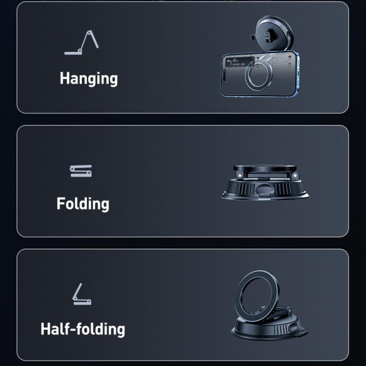 Car MagSafe Magnetic Vacuum Suction Cup Phone Holder(Black) - Universal Car Holders by buy2fix | Online Shopping UK | buy2fix