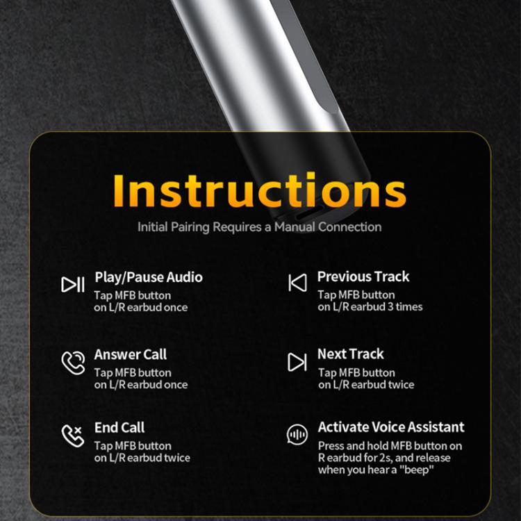 WK WS-19 Kinvoice Series Metal TWS Wireless Earbuds(Silver) - TWS Earphone by WK | Online Shopping UK | buy2fix