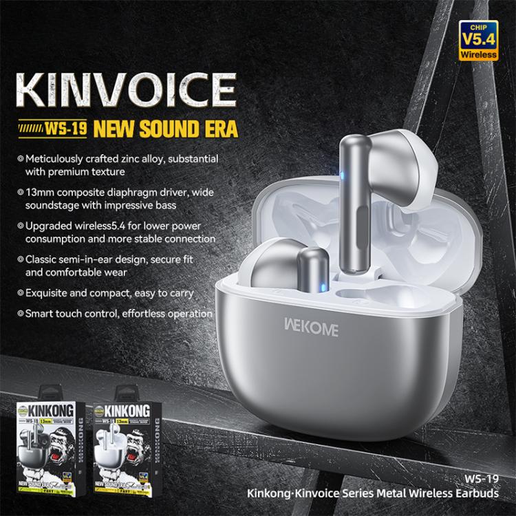 WK WS-19 Kinvoice Series Metal TWS Wireless Earbuds(Tarnish) - TWS Earphone by WK | Online Shopping UK | buy2fix